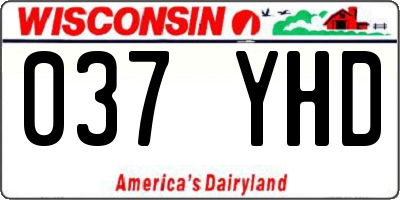 WI license plate 037YHD