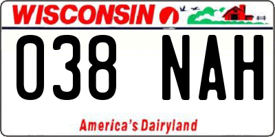 WI license plate 038NAH