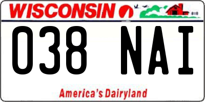 WI license plate 038NAI