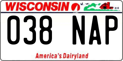 WI license plate 038NAP