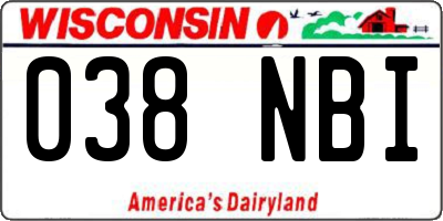 WI license plate 038NBI