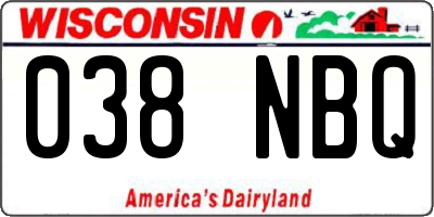 WI license plate 038NBQ