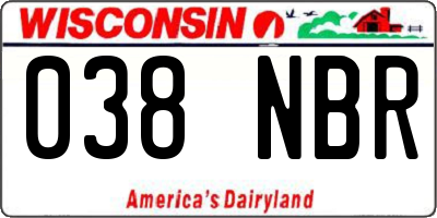 WI license plate 038NBR