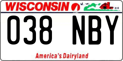 WI license plate 038NBY