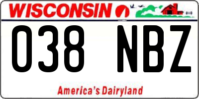 WI license plate 038NBZ