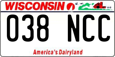 WI license plate 038NCC