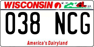 WI license plate 038NCG