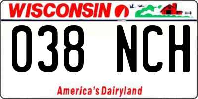 WI license plate 038NCH