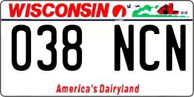 WI license plate 038NCN