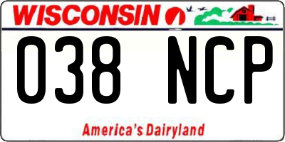 WI license plate 038NCP