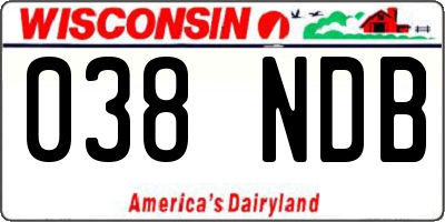 WI license plate 038NDB