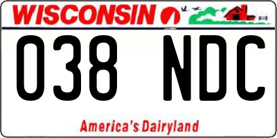 WI license plate 038NDC