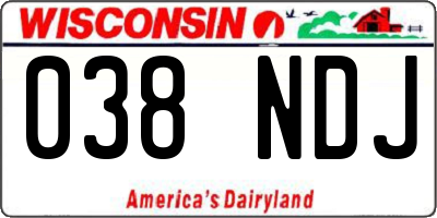 WI license plate 038NDJ