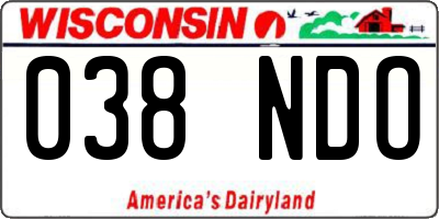 WI license plate 038NDO