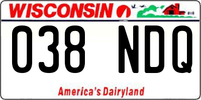 WI license plate 038NDQ