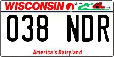 WI license plate 038NDR