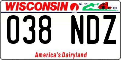 WI license plate 038NDZ