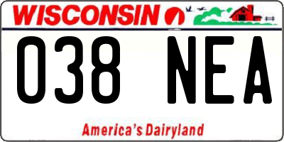 WI license plate 038NEA