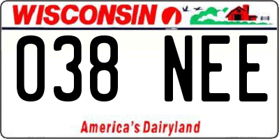 WI license plate 038NEE
