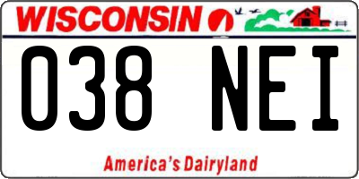 WI license plate 038NEI