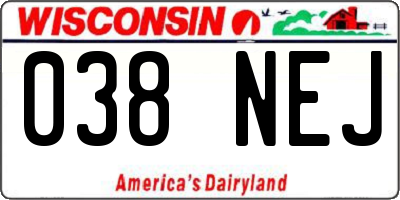 WI license plate 038NEJ