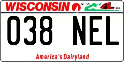 WI license plate 038NEL