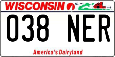WI license plate 038NER
