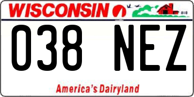 WI license plate 038NEZ