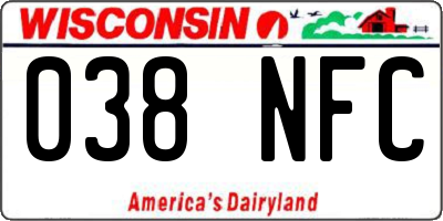 WI license plate 038NFC
