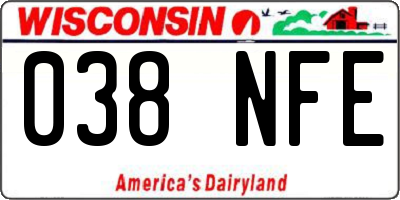 WI license plate 038NFE