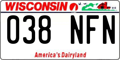 WI license plate 038NFN