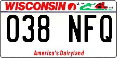 WI license plate 038NFQ