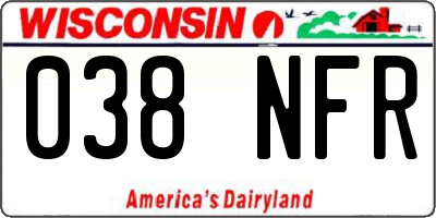 WI license plate 038NFR