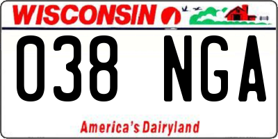 WI license plate 038NGA