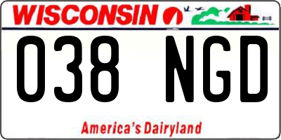 WI license plate 038NGD