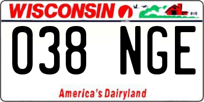 WI license plate 038NGE