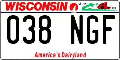 WI license plate 038NGF