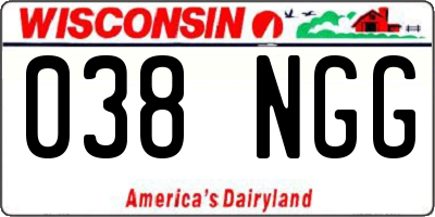 WI license plate 038NGG