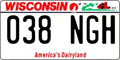 WI license plate 038NGH