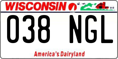WI license plate 038NGL