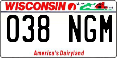 WI license plate 038NGM