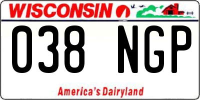 WI license plate 038NGP