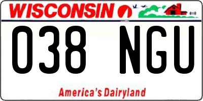 WI license plate 038NGU