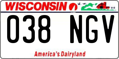 WI license plate 038NGV