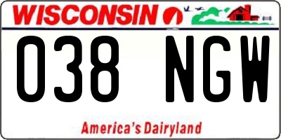 WI license plate 038NGW