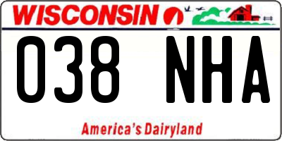 WI license plate 038NHA