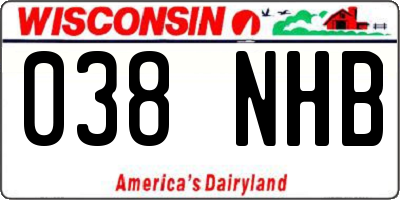 WI license plate 038NHB