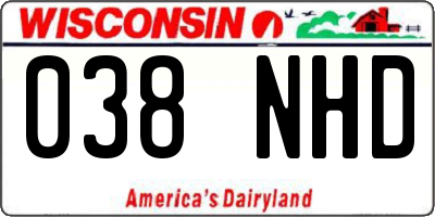 WI license plate 038NHD