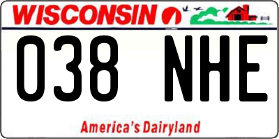 WI license plate 038NHE
