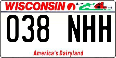 WI license plate 038NHH